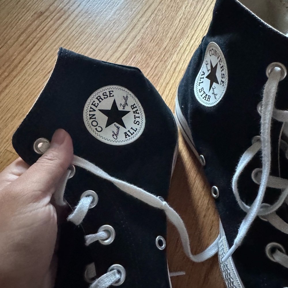 Converse Black Canvas High-Tops Platform